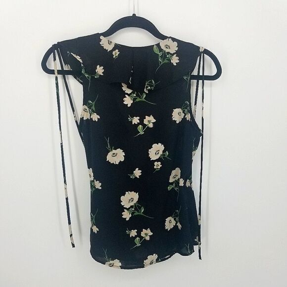 Lulu's Ruffle Trim Sleeveless Wrap Sheer Blouse - Picture 10 of 10